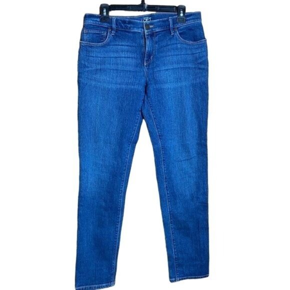LOFT Denim - LOFT Ann Taylor Blue Relaxed Skinny Straight Leg Jeans Whiskered Size 4